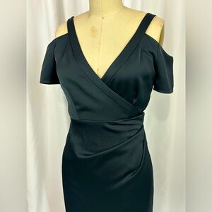 All Saints Charcoal Silky Cut Out Structured Wrap Dress NWT X Small 2